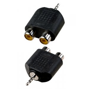 2-195, переходник 2.5мм штекер стерео - 2 x RCA гнездо пластик