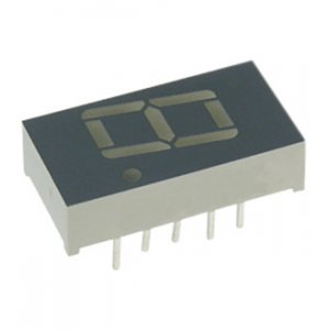 SC04-12HWA, светодиодный индикатор  красный  ОК  10.16мм  1x7  1.6мКд