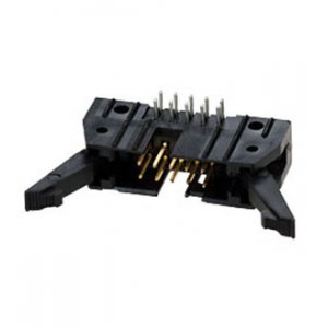 5499786-1, AMP-Latch-10 вилка на плату угл.2.54мм с длин.защ