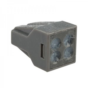 Экспресс-клемма с пастой, 4-проводная до 2,5 мм², серая (100 шт/уп) (773-304)  REXANT