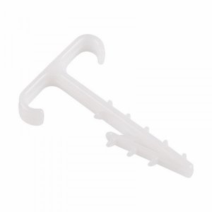 Дюбель-хомут нейлоновый Т-образный для двух плоских кабелей 2 х 12 мм, белый (КФ) (упак. 100 шт)  REXANT