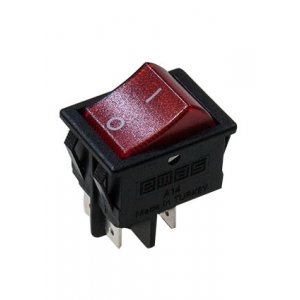 A14B1K11, переключатель клавишный 2хON-OFF 250В 16A красный с подсветкой  (= R595BRBT2-G)