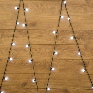 Гирлянда "Шарики" Ø25 мм 5м темно-зеленый ПВХ, 25 LED Белые, соединяется, Без контроллера