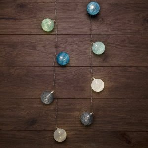 Тайские фонарики «Северное сияние» 3,5 м, прозрачный ПВХ, 20 LED, теплый белый, питание 2 х АА