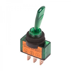 Тумблер 12V 20А (3c) ON-OFF однополюсный  с зеленой подсветкой  (ASW-13D)  REXANT