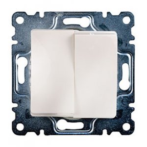 30010003 ВЫКЛЮЧАТЕЛЬ СКРЫТ.УСТ.2 КЛ. (КРЕМ.) Б/РАМКИ