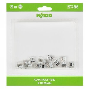 Компактная клемма 2-х проводная, 20 штук (серия 2273-202)