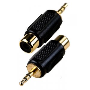 2-191G, переходник 2.5мм штекер стерео - RCA гнездо пластик "позолоченный"