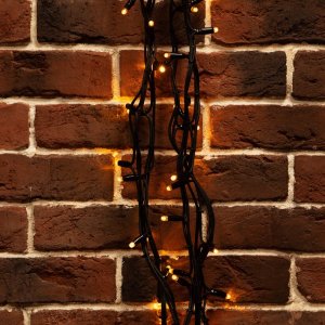 ТВИНКЛ 20м, черный КАУЧУК,  240 LED Желтые, не соединяется