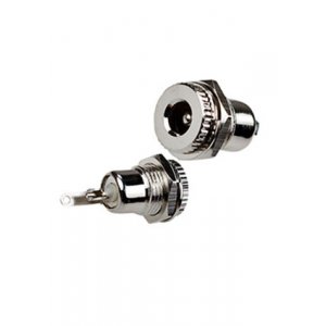 3-228, Разъем питания гнездо 5.5x2.5мм металл на панель с гайкой