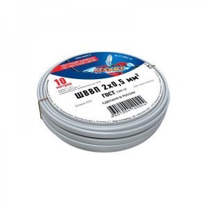 Провод ШВВП 2х0,5 мм², длина 10 метров, ГОСТ  REXANT