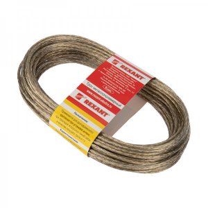 Трос стальной в ПВХ оплетке d= 3,0 мм, прозрачный ( моток 20 м)  REXANT