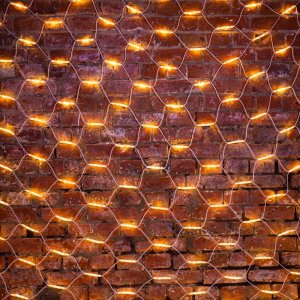 СЕТЬ 2x3м, белый КАУЧУК, 432 LED ТЕПЛЫЙ БЕЛЫЙ, соединяется, контроллер 217-201 не подходит