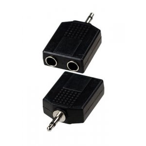 2-110, переходник 3.5мм штекер моно - 2 x 6.35мм гнездо моно пластик
