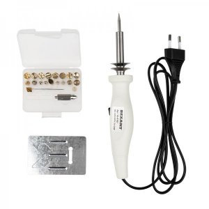 Выжигатель REXANT (набор паяльник-выжигатель), 22 насадки, подставка, 230 В, 20/50 Вт (ZD-725B)