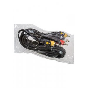 3-0333-1.5, Шнур A/V 3-3 RCA plastic-gold, d=4 мм, 1.5 м