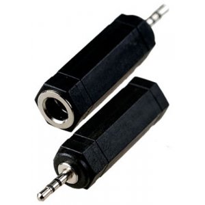 2-021, переходник 2.5мм штекер стерео - 6.35мм гнездо стерео пластик