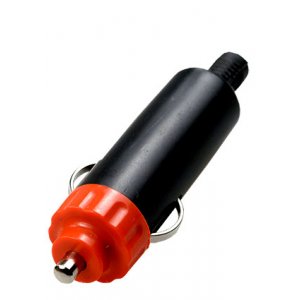 3-400, штекер автоприкуривателя пластик с красной крышкой, на кабель, с хвостом