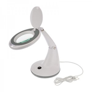 Лупа настольная 3D+12D с подсветкой 48LED, белая (2012B,ВО) REXANT