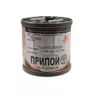 Припой ПОС61 ПРВ 2.0мм катушка 1кг