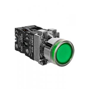 573831, Кнопка управления NP2-BW3361 1НО зеленая AC/DC230В(LED) IP40