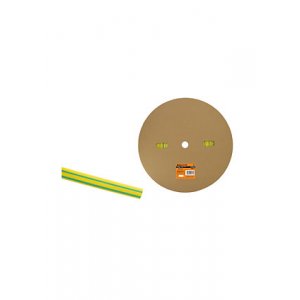 SQ0518-0017, термоусадочная трубка ТУТ 10/5 2:1 желто-зеленая