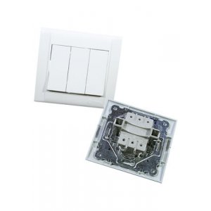 42001091, Выключатель 3 кл белый встроенный монтаж