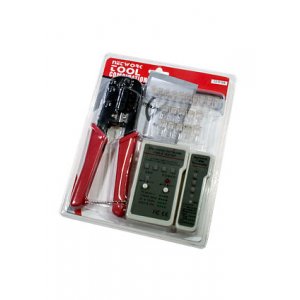 12-6104, набор кримпер под TP8P8C/6P6C, тестер кабельный, разъемы 8P8C 6P6C по 10 шт