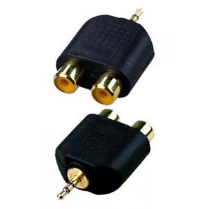 2-195G, переходник 2.5мм штекер стерео - 2 x RCA гнездо пластик
