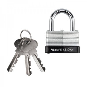 Навесной замок серия «Сталь» наборный 40 мм ЧЕТЫРЕ СЕЗОНА
