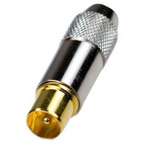 4-016G, разъем телевиз. "шт" металл "позол." на кабель пайка ni-gold