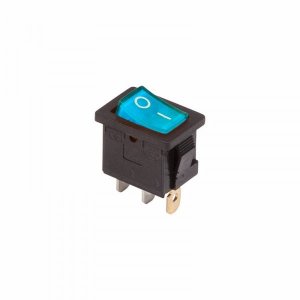 Выключатель клавишный 250V 6А (3с) ON-OFF синий  с подсветкой  Mini  (RWB-206, SC-768)  REXANT