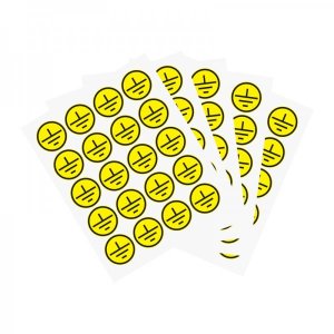 Наклейки знаки электробезопасности «Заземление» d - 20 мм REXANT 100 наклеек (5 листов)