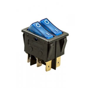 797 ПЕРЕКЛЮЧАТЕЛЬ 6 КОНТ. 250В/15.0А СИНИЙ С ПОДСВЕТКОЙ (767)