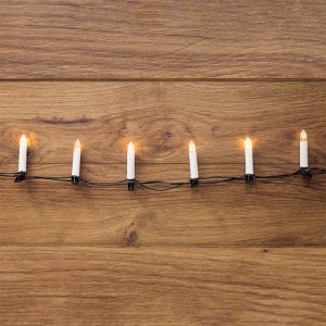 Свечи 6м, темно-зеленый ПВХ, 30 LED ТЕПЛЫЙ БЕЛЫЙ, не соединяется