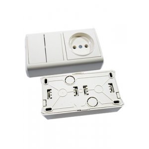 90682068, Выключатель 3 кл  дуб накладной монтаж