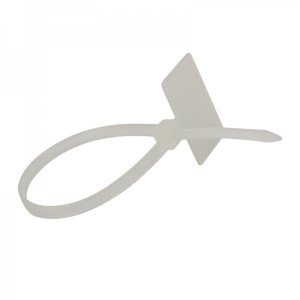 Хомут с площадкой под маркер nylon 100 x 2,5 мм 100 шт белый  REXANT