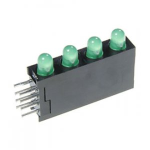 L-934SB/4GD, светодиодная сборка 4шт. зеленый d=3мм 15мКд