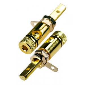 1-671G(LSTGB), гнездо банан 48мм металл на корпус черный кабель до 10мм