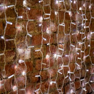 ДОЖДЬ (занавес) 2х1,5м, белый провод, мерцающий "Flashing", 360 LED БЕЛЫЕ