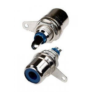 1-290 BL (RS-104), гнездо RCA металл на корпус синий