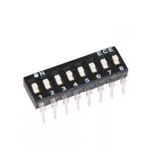 DS-08P, ADE0804, DIP переключатель 8 поз. 2.54мм 24В 100мА