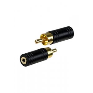 2-196G, переходник RCA штекер - 2.5мм гнездо моно пластик "позолоченный"