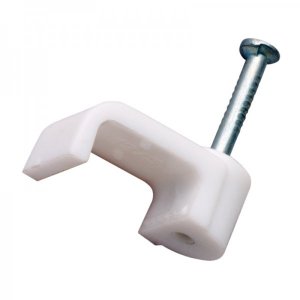 Крепеж кабеля плоский  5 х 2 мм, белый (упак. 50 шт)  REXANT