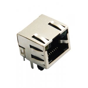 L-KLS12-108-8P8C-1X1-2-Y/G-0-01, розетка RG-45 с двойной индикацией, экранированный