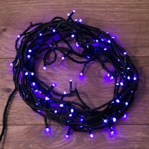 ТВИНКЛ 10м, черный ПВХ, 100 LED Фиолетовые