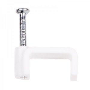 Крепеж кабеля плоский 14 х 7 мм, белый (упак. 50 шт)  REXANT