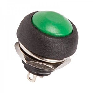 Выключатель-кнопка  250V 1А (2с) OFF-(ON)  Б/Фикс  зеленая  Micro (PBS-33В)  REXANT