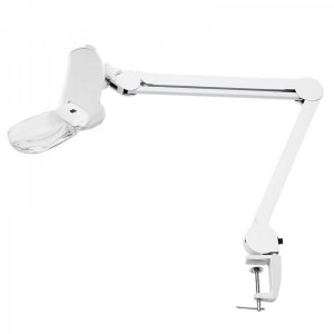 Лупа на струбцине квадратная 3D+20D с подсветкой 6LED, серия EXPERT, белая (8603L) REXANT
