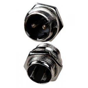 1-562-2, разъем MIC-16 2Pin, "штекер", металл на корпус